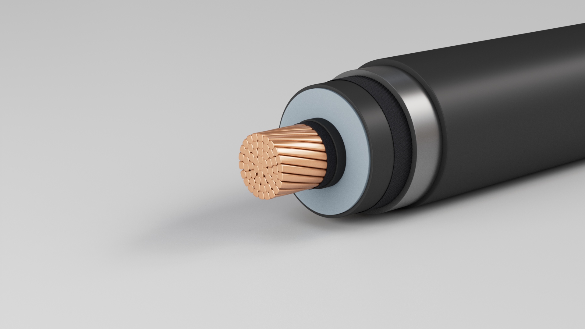 Single Core Copper Conductor, XLPE insulated 38 / 66 (72.5) KV Lead